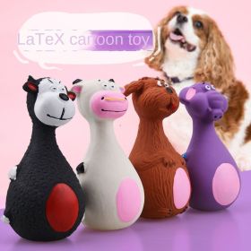 Latex squeaky toy for dogs; durable cartoon dog toy with a choice of characters. Fun chew toy (Color: White dairy cattle)