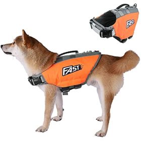 Dog Life Jacket; Reflective Dog Safety Vest Adjustable Pet Life Preserver with Strong Buoyancy and Durable Rescue Handle for Swimming (size: M)